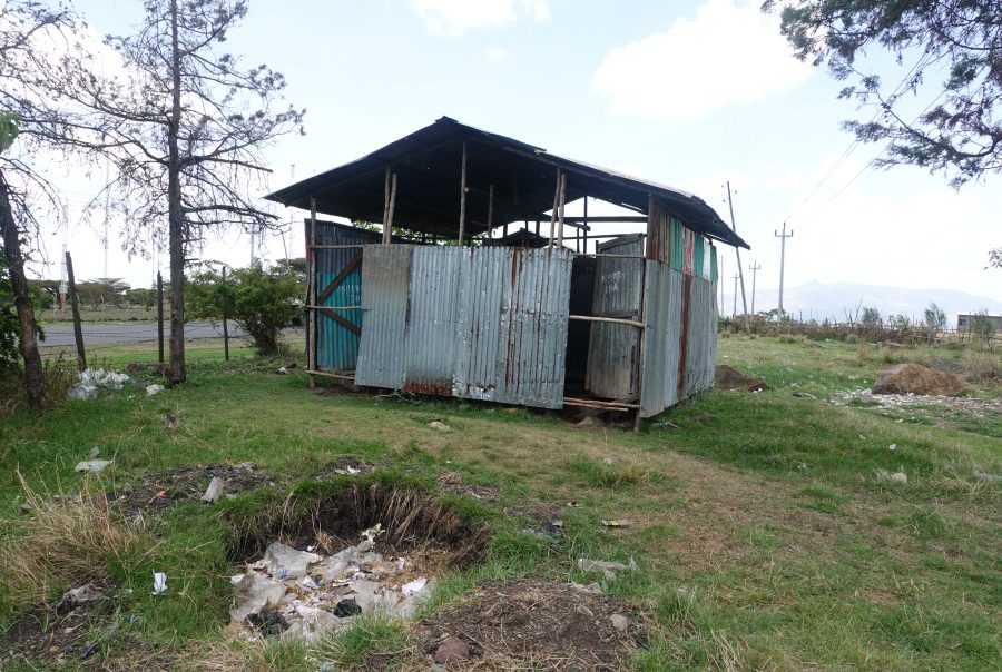 Toilet facilites in Geja Bonaya school before WASH